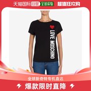 香港直邮MOSCHINO 女士黑色心形和徽标印花短袖T恤 W4F301Q-E1698
