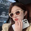 小红书同款韩系圆框太阳镜女方圆脸显瘦2024夏季街拍复古墨镜