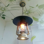 复古马灯吊灯中式单头铁艺灯，农庄客厅高端户外路灯防水老式煤油灯