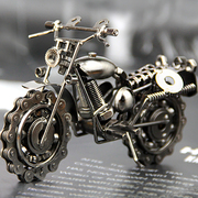 金属摩托车饰品摆件创意定制男生，礼物品手工家居，铁艺小工艺品模型