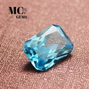海蓝宝石长方倒角长方形花式切割雷迪恩戒指戒面裸石纯净透亮