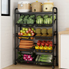 厨房菜篮子置物架水果蔬菜储物筐落地移动多层多功能家用收纳架子