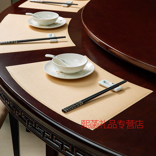 亿翔华太中式圆桌扇形餐垫西仿皮革桌垫隔热防水欧式餐桌垫F10四