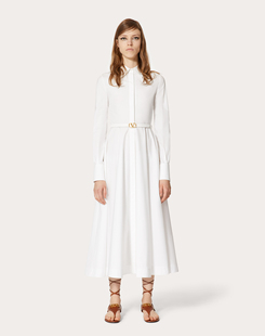 欧美大牌私人定制女装棉收腰显瘦长款OL气质长连衣裙白衬衣裙
