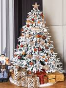 垂绣圣诞树套餐落雪植绒树风白色，圣诞节装饰品家用圣诞摆件