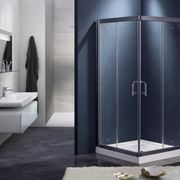 简易淋浴房移门卫生间隔断冲凉房钢化玻璃浴室屏风，方形l浴推拉门