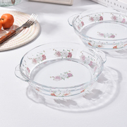 韩国高硼硅玻璃耐热微波玻璃盘，凉菜盘鱼盘炒菜盘，平盘小吃盘饺子盘