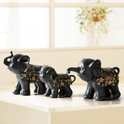 欧式大象桌面摆件创意家居装饰品客厅玄关酒柜电视柜三只小象摆设