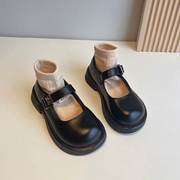 女童小皮鞋秋款2023儿童，黑色软底公主，鞋秋冬季时尚英伦风鞋子