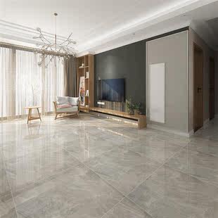 瓷砖地砖800x800客厅全抛釉地板砖通体大理石防滑灰色地面砖60x6h