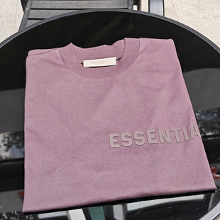 fog23ss潮牌essentials美式高街小领宽松男女梅紫色短袖t恤潮