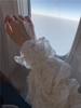 韩国东大门加绒白色衬衫蕾丝灯笼，泡泡袖套头，娃娃衫上衣丝绒连衣裙
