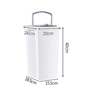 白色免手洗平板拖把家用一拖，净储水桶懒人提水桶43cm卡其色竖水桶