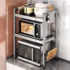 304不锈钢厨房微波炉，架子置物架多功能家用台面，烤箱伸缩收纳支架