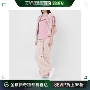 香港直邮lanvinlanvin女士，粉色老花直筒裤rwtr0077-k205-p2250