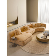 北欧轻奢简约现代网红高端弧形组合真皮沙发大小户型客厅异形