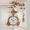欧式双面钟客厅静音家用装饰两面挂钟个性艺术石英钟墙面钟表创意