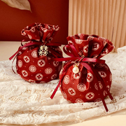 中式结婚喜糖包装袋免折叠婚礼喜糖盒丝绒袋伴手礼糖果袋