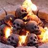 万圣节仿真骷髅头道具 火炉烧烤陶瓷摆件恐怖头骨派对装饰品