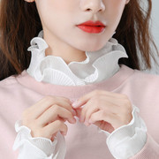 韩版公主风花苞立领衬衫冬假领子女百搭蕾丝衬衣领毛衣装饰打底领