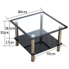 钢化玻璃小茶几圆形，简约创意家用客厅，小户型正方形不锈钢边几角几