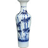高档手绘青花瓷花瓶，竹报平安落地大花瓶，景德镇陶瓷器客厅装饰大
