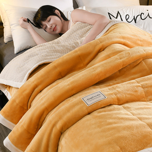 冬季三层毛毯被子加厚牛奶绒，贝贝绒毯子办公室，沙发午睡盖毯单双人(单双人)
