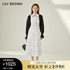 lilybrown春夏款泡泡，袖系带蝴蝶结，印花连衣裙lwfo231107