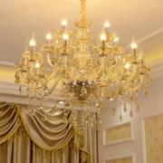 欧式灯餐厅灯复古蜡烛，灯卧室灯大气，别墅灯复式楼客厅水晶吊灯具