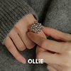 ollie是只猫 爱心串珠戒指食指女高级感纯银戒指小众个性开口戒