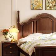 乡村美式实木床双人1.8米主卧复古经济型大婚床现代简约卧室家具