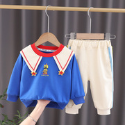 2023春秋 男女童秋装套装1-2-3-4-5岁女宝宝长袖卫衣两件套潮