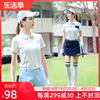 高尔夫球服装 女士短袖POLO衫撞色T恤修身速干弹力休闲运动上衣服