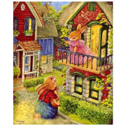 印花dmc十字绣温馨卧室卡通画可爱兔子彼得兔好邻居听你唱歌