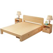 松木家具北欧环保1.2m简约双人床出租房用带床垫1.5X米欧式单人床