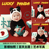 儿童摄影服装百天宝宝熊猫国潮主题影楼道具婴儿写真满月百日照