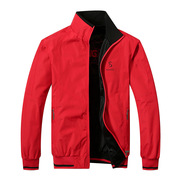 高端品质23大红色男士大码夹克，立领商务衫，运动休闲宽松外套