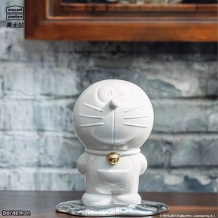 美光站哆啦a梦机器猫艺术白陶瓷(白陶瓷)正版授权手办，潮流玩具摆件限量499