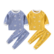 男童秋衣秋裤套装4个月宝宝，6婴幼儿纯棉，婴儿秋装分体保暖线衣线裤