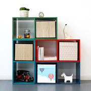 实木书架落地家具创意方格子边几自由组合儿童，简易收纳展示置物柜