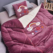 抱枕被子两用珊瑚绒加厚冬季汽车载折叠午睡毯小靠枕头二合一靠垫