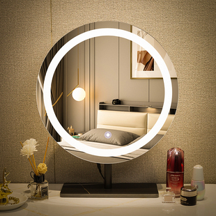 智能轻奢卧室桌面美妆化妆镜 网红台式led灯可旋转补光带灯梳妆镜
