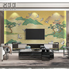 新中式电视背景墙壁纸客厅，卧室床头沙发，影视墙壁画墙布国潮仙鹤