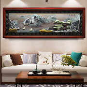 客厅装饰画山水浮雕，挂画中式沙发背景墙玉，石画立体家和万事兴
