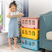 爱丽思玩具收纳箱大号塑料儿童收纳盒家用整理筐爱丽丝带轮置物架