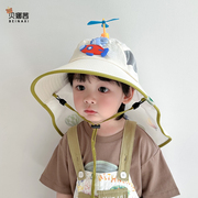 儿童帽子防晒帽披肩帽，夏季男童遮阳帽宝宝防紫外线渔夫帽太阳帽