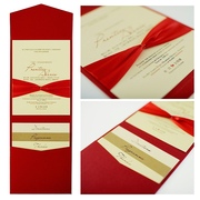 请柬喜帖婚礼结婚请柬红色定制欧式高端邀请函商务生日卡创意打印