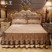 床裙床罩欧式蕾丝花边，秋冬季保暖防滑床单，天鹅绒床垫套床盖