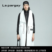 lapargay纳帕佳2023女装冬季黑白色，两件套羽绒服保暖风衣外套