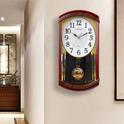 老式报时挂钟中式复古摇摆钟表客厅家用静音欧式创意石英钟